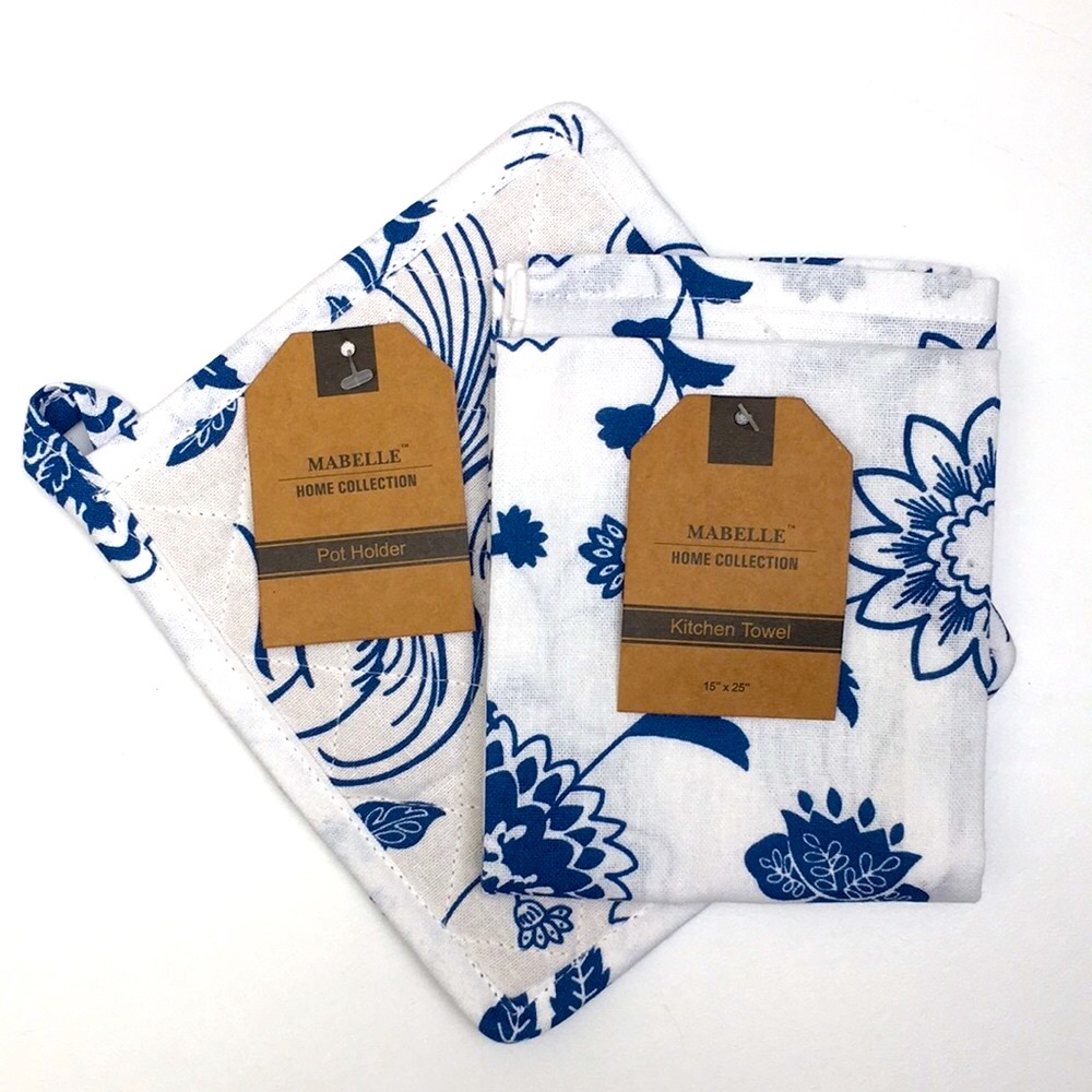 Mabelle Home Collection, dish towel + hot pad set.